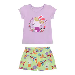 Conjunto Bebê Menina Coelhinho Curto Elian Lilás