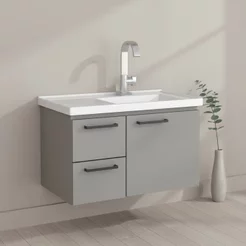 Gabinete para Banheiro em Aço 61,5cm Romã Cinza Cinza