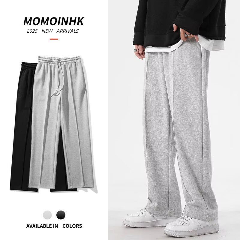 2026 primavera outono novo estilo Street Wear Retro simples reta Drape calças casuais masculino solto All-Match esportes