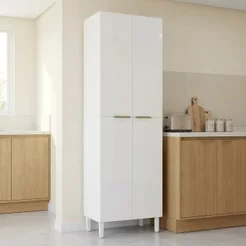 Paneleiro Duplo 4 Portas em Aço 220 x 70cm Renova Itatiaia Branco Branco/Neve