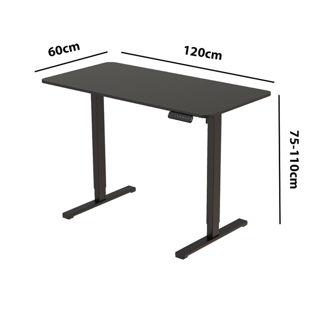 Mesa Escritório com Regulagem de Altura Elétrica Flexispot 120cm Industrial Grafite Cinza Grafite · foto 2