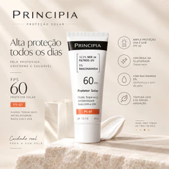 Protetor Solar Facial Principia FPS 60 PS-01 Proteção Solar para Uso Diário