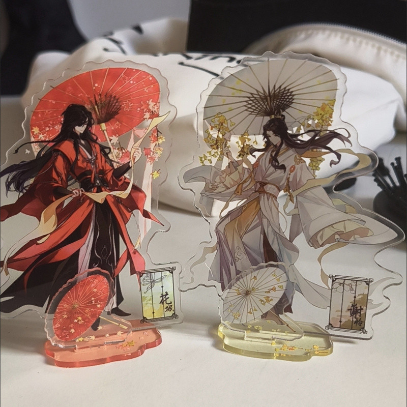2 Pçs/Set Anime Tian Guan Ci Fu Linda Desktop Xie Lian Hua Cheng Suporte De Acrílico Modelo Céu Oficials Bênção Decoraçã