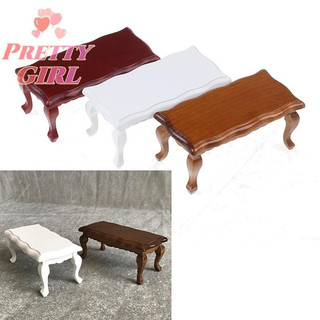 Mesa de Chá de Madeira em Escala 1:12 para Bonecas Mini Móveis Brinquedo Simulação Casa de Bonecas