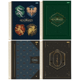 Caderno Universitário Capa Dura 10 Matérias 160 Folhas Hogwarts Legacy Jandaia - 4 Unidades Sortidas