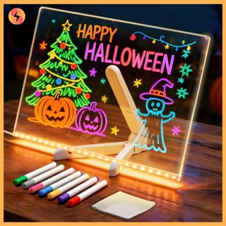 Prancheta De Desenho LED Para Crianças 12 Polegadas Light Up Doodle Glow Board Com 7 Marcadores De Cores Tripé Presente em Oferta na Shopee