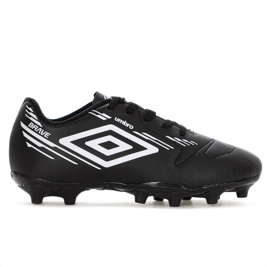 Chuteira Umbro Campo Brave Jr Preto e Branco - Juvenil