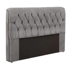 Cabeceira Lucca Jasmim 160cm Queen Painel para Cama Box Cinza Moderna
