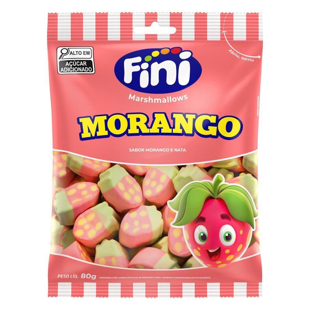 Marshmallow Sabor Morango 80g Fini