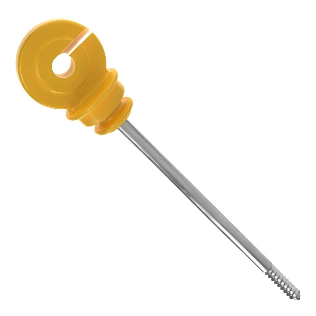 130un Gancho Isolador Longo 19cm Cerca Elétrica Anti-UV Fixação Rural Para Mourão Amarelo Uso Rural