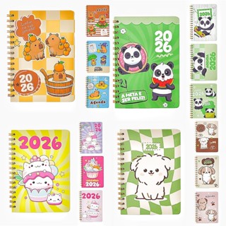 Agenda Pequeno AGENDA 2026 DIÁRIA CAPA DURA ESPIRAL 160 FOLHAS CAPIVARA/ASTROSURF/PANDA/DOG/CAT/LOVE/MINIMAL em Oferta na Shopee