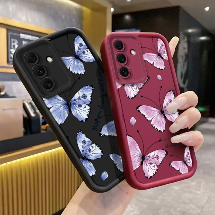 Capa De Telefone Para Samsung Galaxy A17 5G A176B Caso A17 A 17 4G Quantum 6 Moda Borboleta Silicone Macio À Prova De Ch