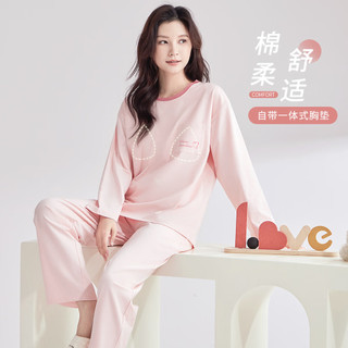 Pijamas femininos 100% algodão contraste cor outono inverno pijamas femininos podem usar fora Homewear ternos femininos