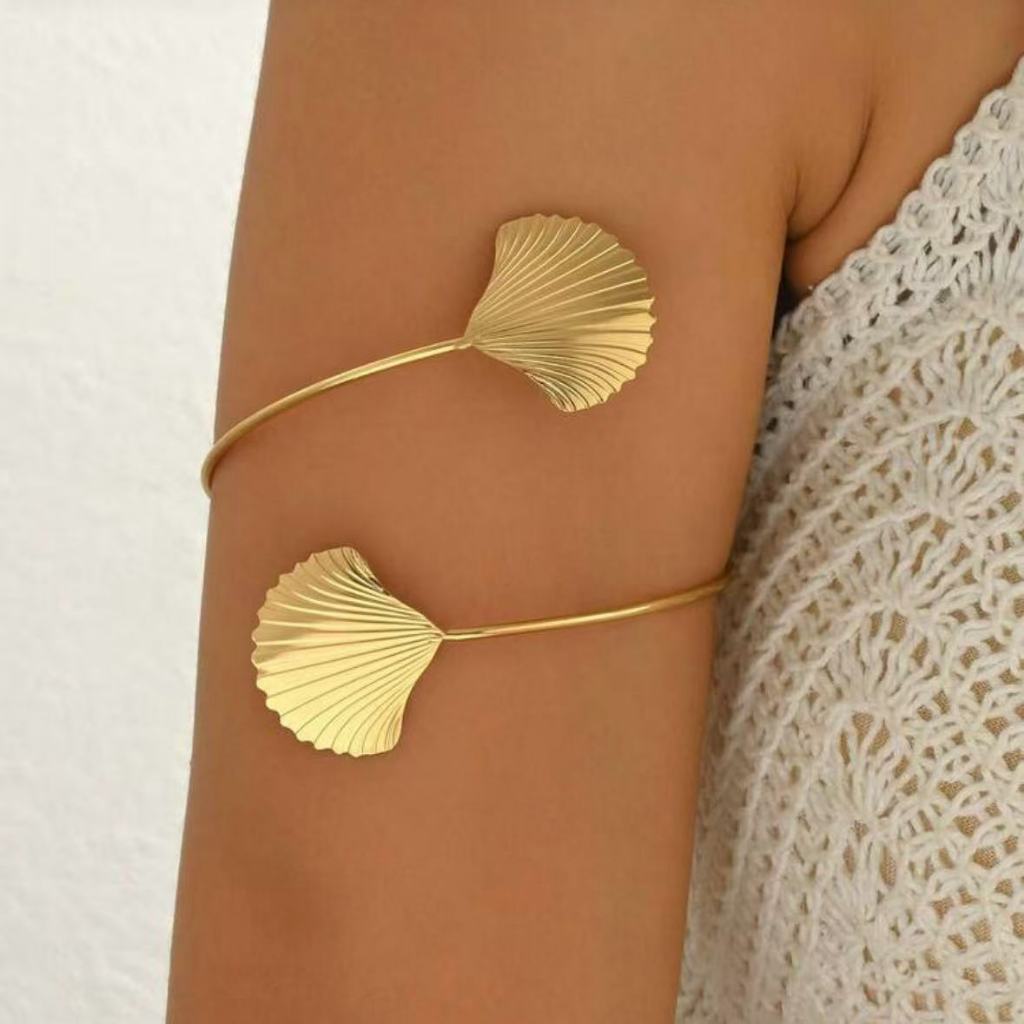 Bracelete de Braço Feminino Ajustável  Estilo Praia  com Conchas, Estrela-do-Mar， Banhado em Ouro 18K e Prata 925 em Oferta na Shopee