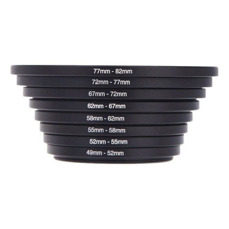 Kit 8 Anel Adaptador Step Up Filtro Lente 49mm-82mm em Oferta na Shopee