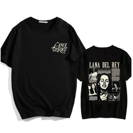 Camiseta algodão frente/costa Lana del rey. Moda Op
