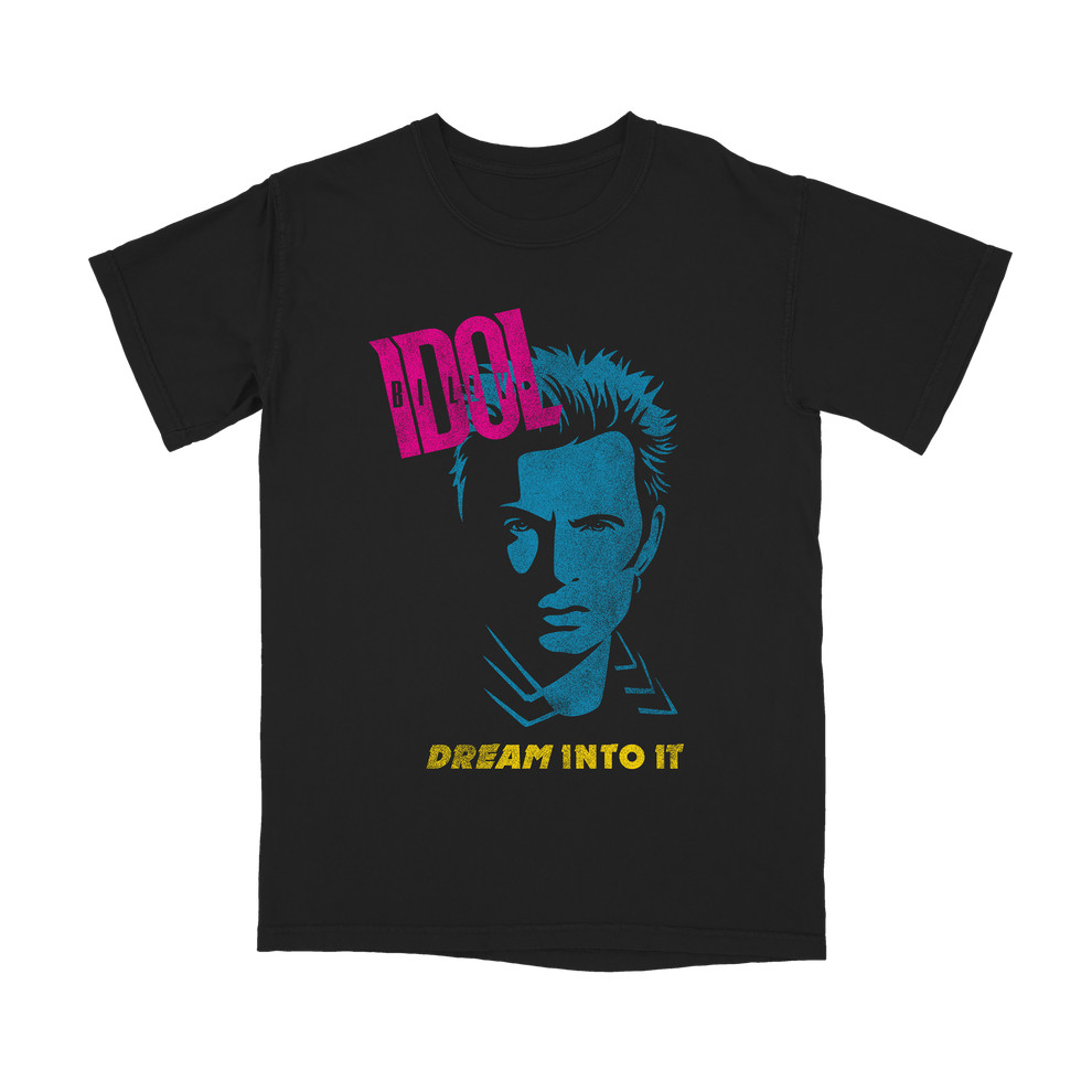 Camiseta Unissex Oversized Plus Size Feminina Masculina Unissex Billy Idol《Dream Into It》 Álbum Estampa Musical Confortá