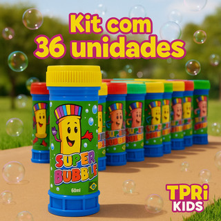 Kit 36 Bolha de Sabão Brinquedo Infantil Festa Aniversário Brinde Escolar Junina Lembrancinha Top 2
