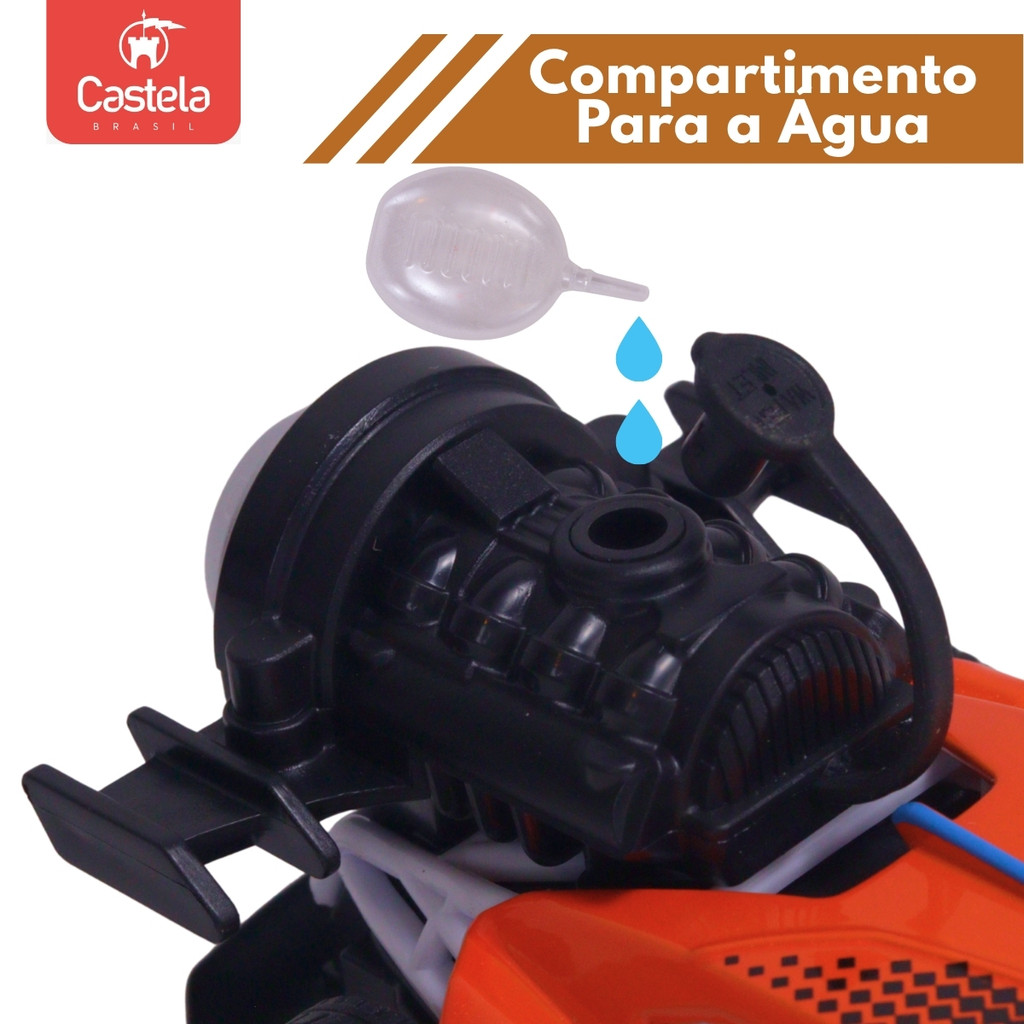 Detalhes do Carrinho Laranja infantil Pull Back Com Luz E Fumaça Metal 1:32 - Castela