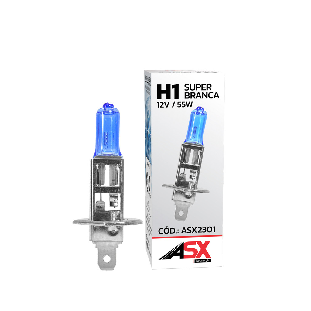Lâmpada SUPER BRANCA H1 55W 12V - ASX