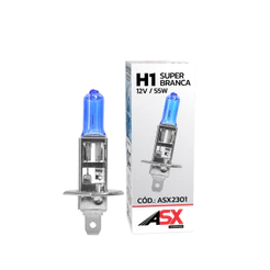 Lâmpada SUPER BRANCA H1 55W 12V - ASX