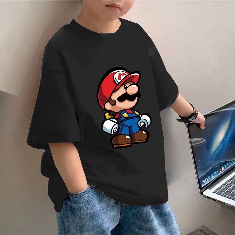 Crianças roupas infantis meninos camiseta puro algodão verão novo estilo infantil meia manga dos desenhos animados topo 