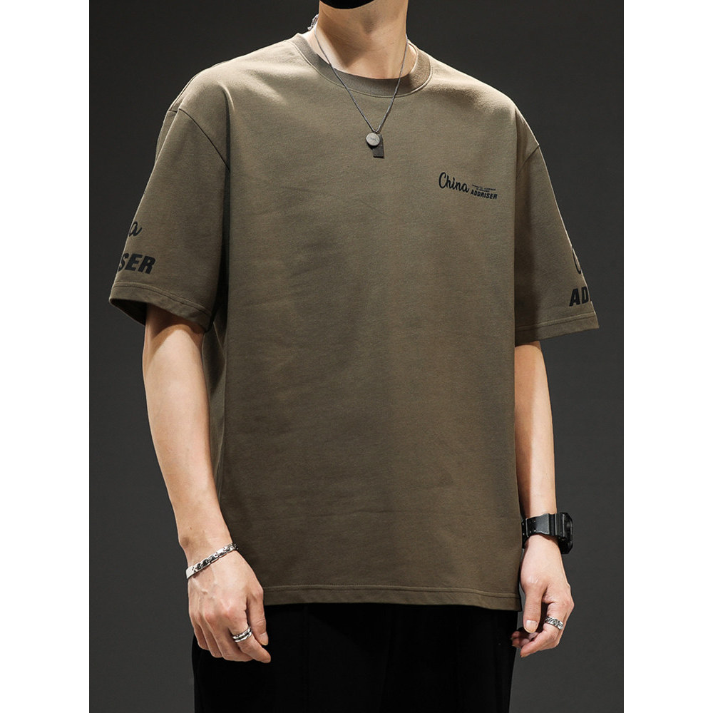 Camiseta masculina de gola redonda verão roupas superiores finas de manga curta roupas masculinas 2505 novo estilo High-
