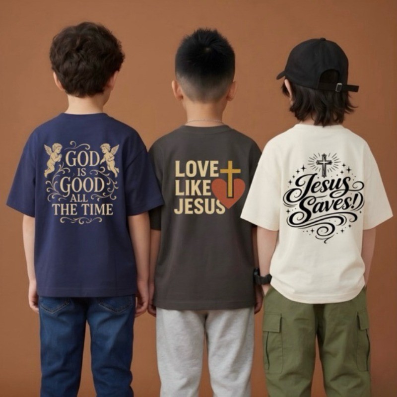 kit 3 camisetas infantil menino cristã Jesus street wear