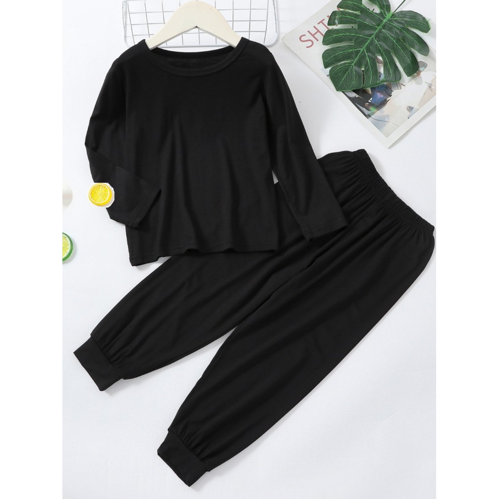 Crianças Modal conjunto de roupa interior casa roupas verão outono calças compridas primavera outono estilo fino meninas