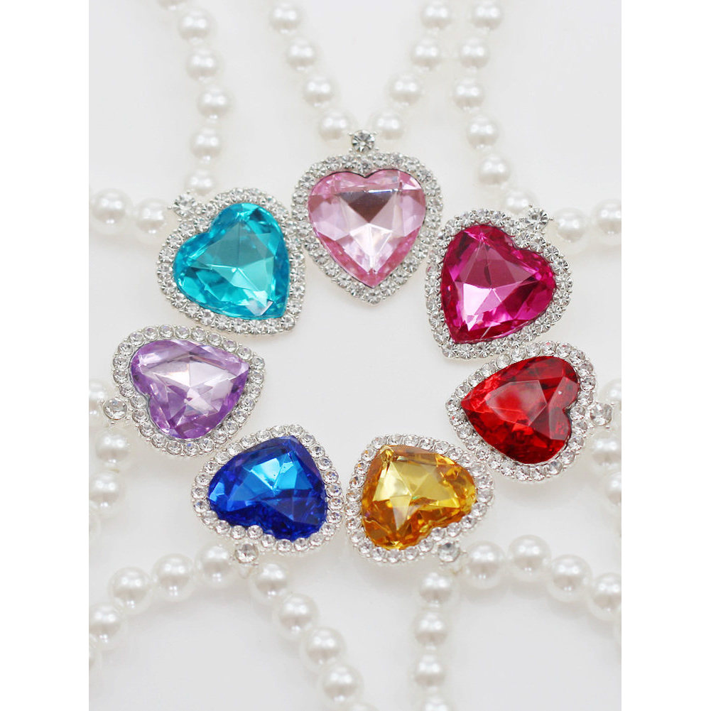 colar aço inoxidável colar Crianças amor colar de cristal rosa princesa colar menina pingente jóias colar de pérolas G