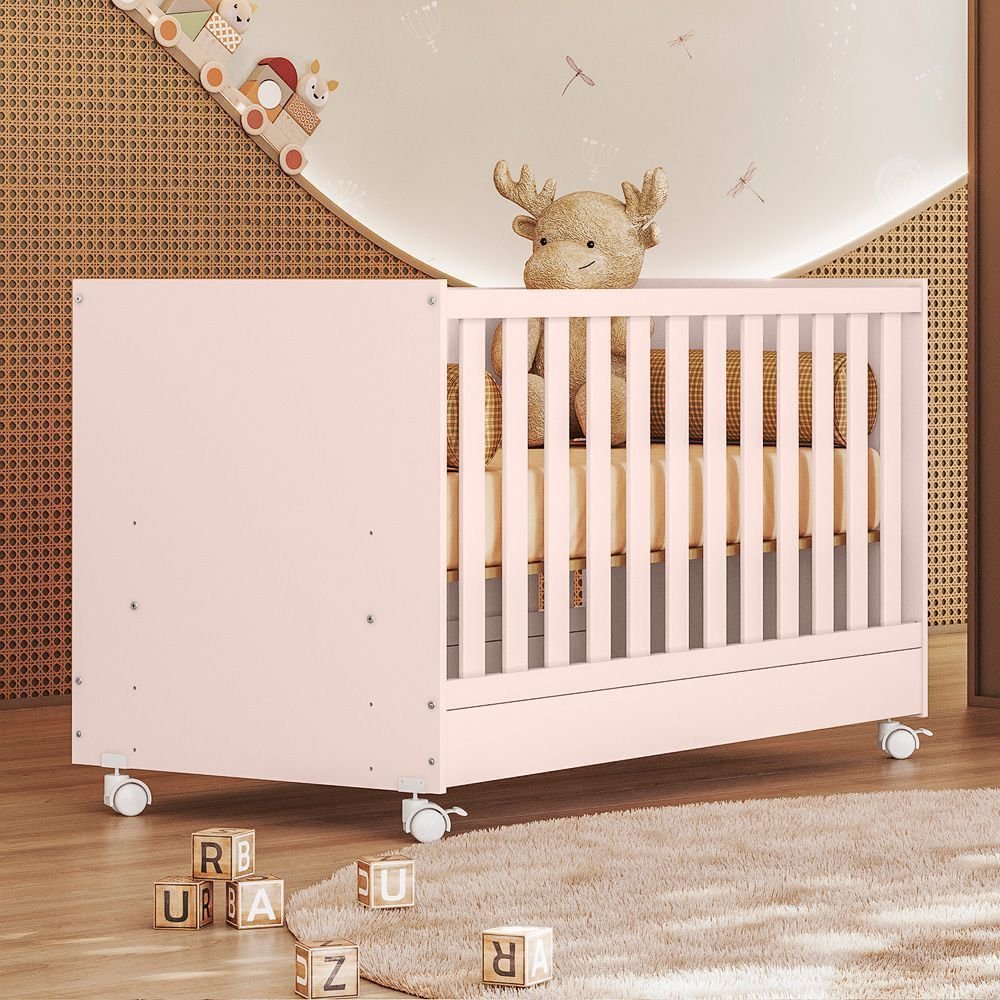 Berço Mini Cama Doce Sonho 77,0cm x 74,0cm x 133,0cm Rosa Rosa