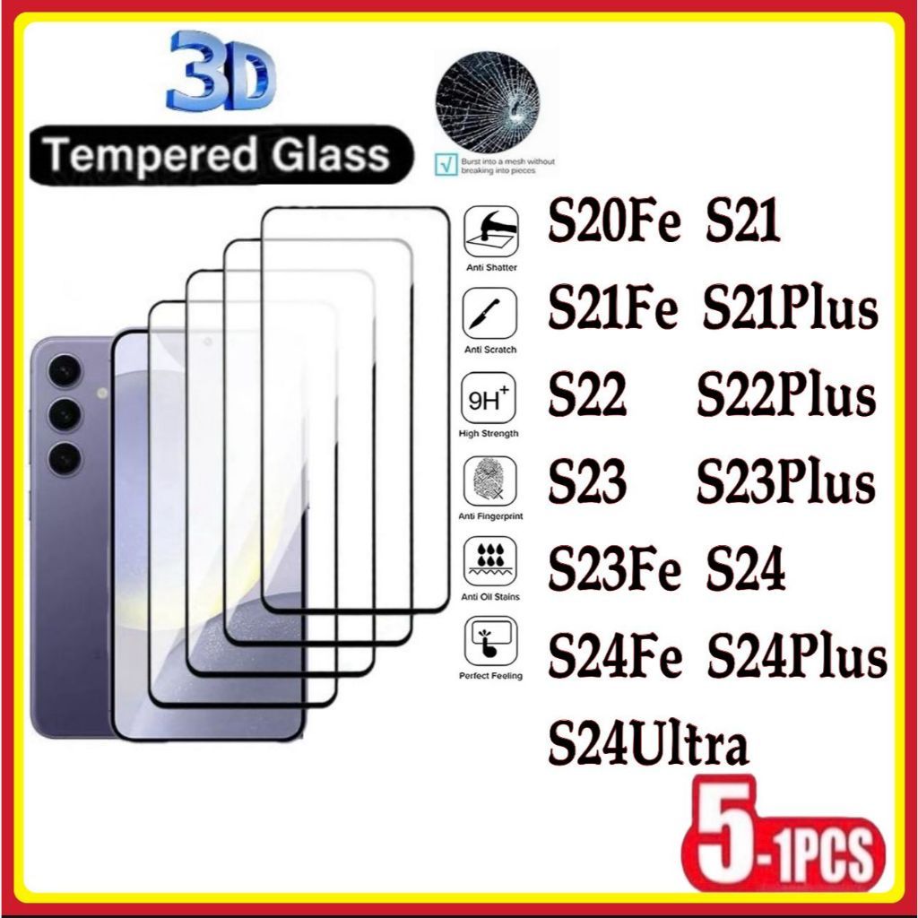 Película de Vidro  3D Samsung S20FE S21 S21FE S21PLUS S22 S22PLUS S23 S23PLUS S23FE S24 S24FE S24PLUS S24ULTR 2k25