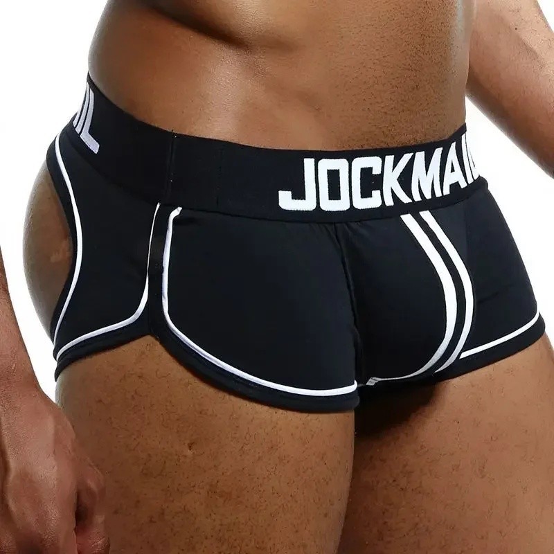 Sexy Roupa Interior Masculina Tanga Jockstrap Boxer Briefs Sem Costas Algodão Jock Cinta Cueca Pênis Gay