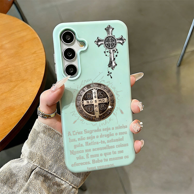 Escudo De São Bento Capinha Para Samsung Galaxy A16 A17 A15 A36 A50 A56 A71 A32 