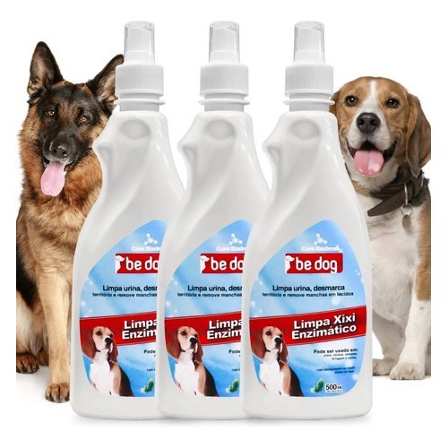 Kit 3 Limpa Xixi Removedor Enzimatico Urina Cães Cachorro Elimina manchas e Cheiro Retira As Enzimas