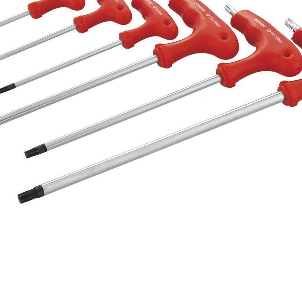 Jogo Chave Torx 6 Pçs T10 T20 T25 T30 T40 Magnetizada Worker · foto 2