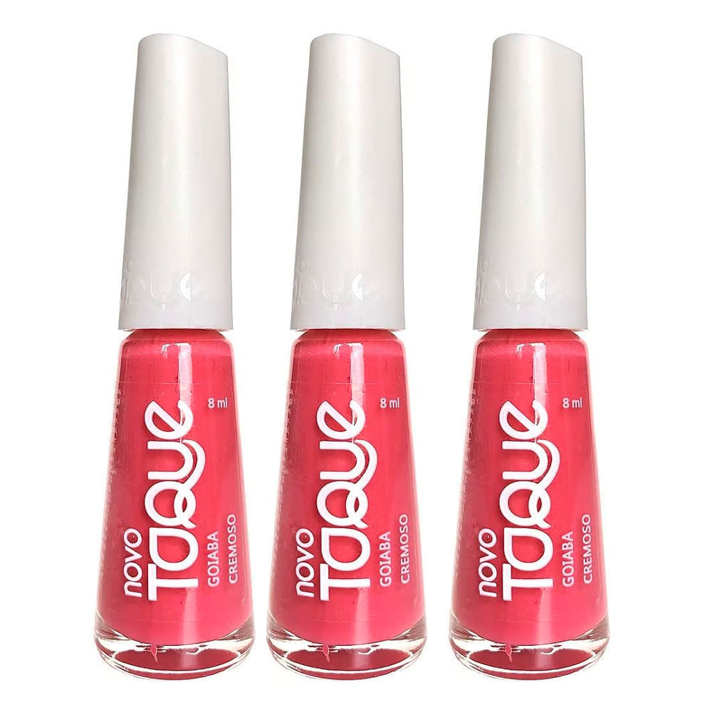 Kit 3 Esmalte Novo Toque Goiaba Cremoso 8ml