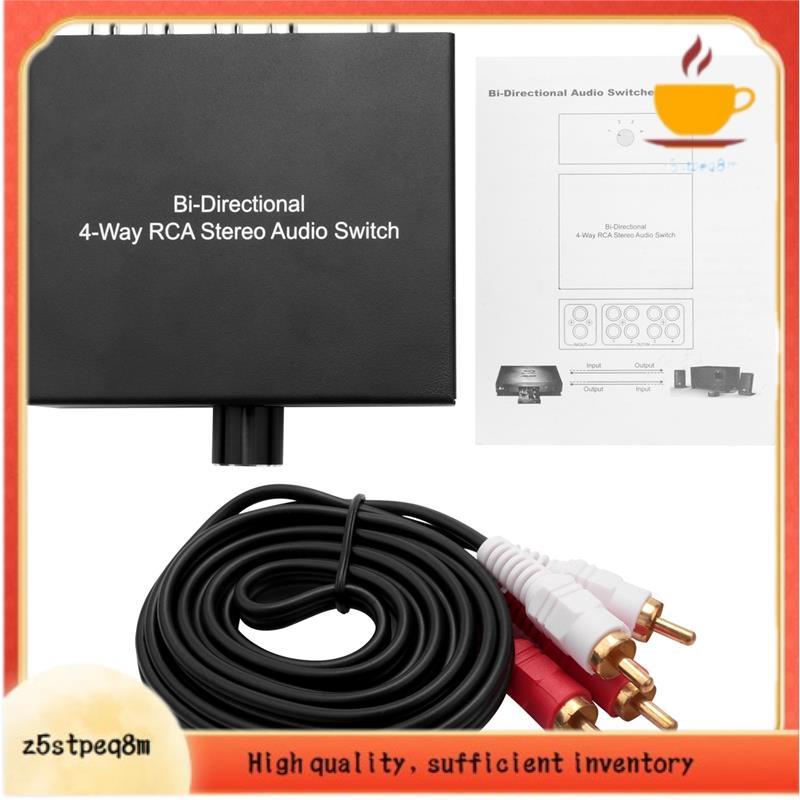 Interruptor De Áudio Estéreo Bidirecional De 4 Vias 1 Em 4 Saídas Ou 4 1 Saída L/R Jack Sound Channel Audio Switcher