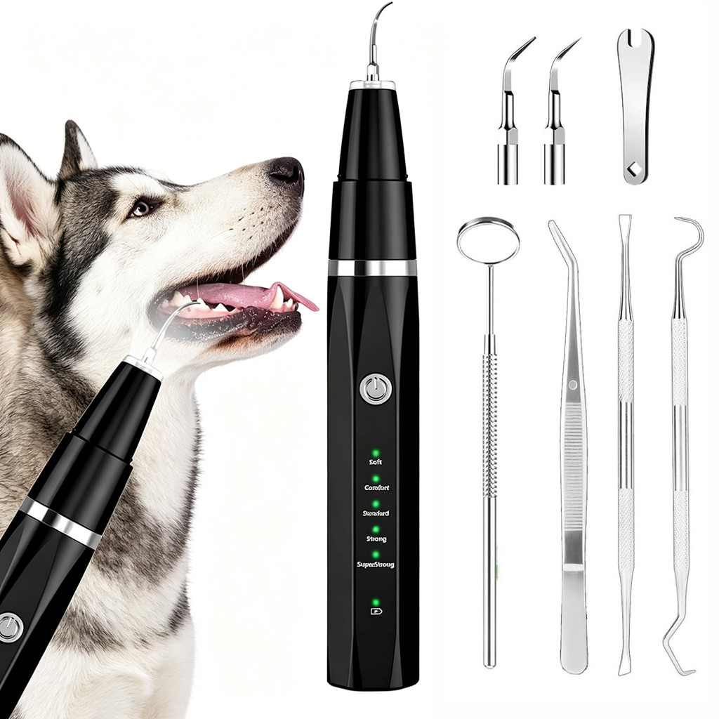 Newpet Limpador de dentes elétrico para animais de estimação de Cão/Gato Preto