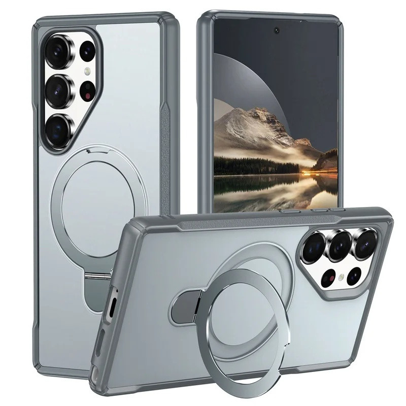 Para Samsung Galaxy S26 Ultra S24 S25 Edge Plus A17 A07 A55 A54 A35 A16 A06 A05 Capa de Telefone de Luxo com Suporte Mag