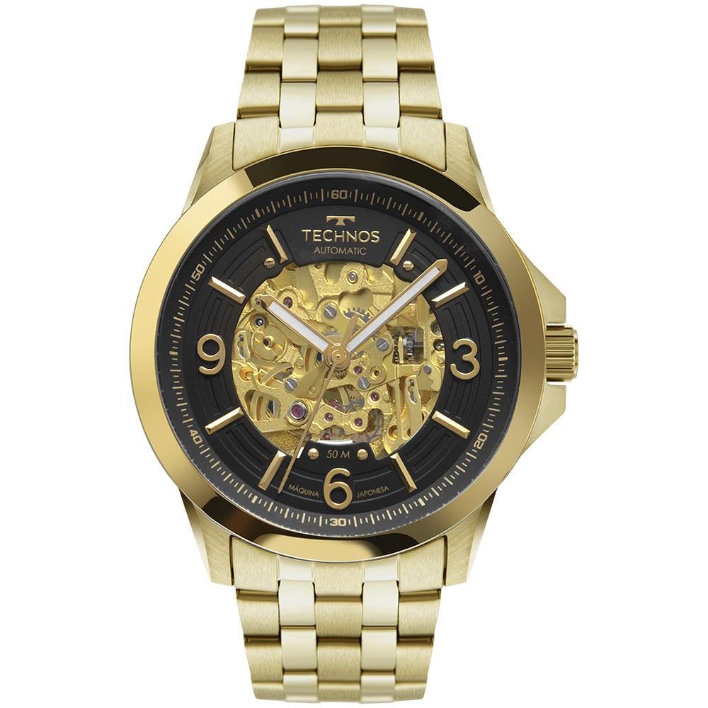 Relógio Technos Masculino Automático Skeleton Dourado - 8N24AK/4P