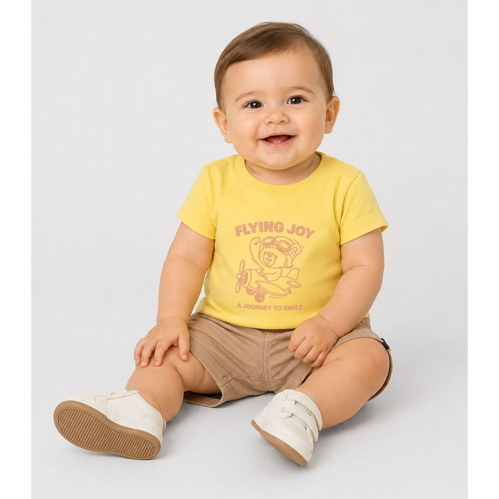 Conjunto Infantil Camiseta Com Bermuda Trick Nick Amarelo