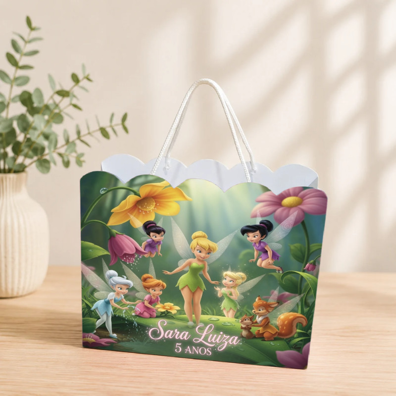 Sacolinha Personalizada Sininho Pegue e Monte Lembrancinha Aniversário Infantil Mimos Festa