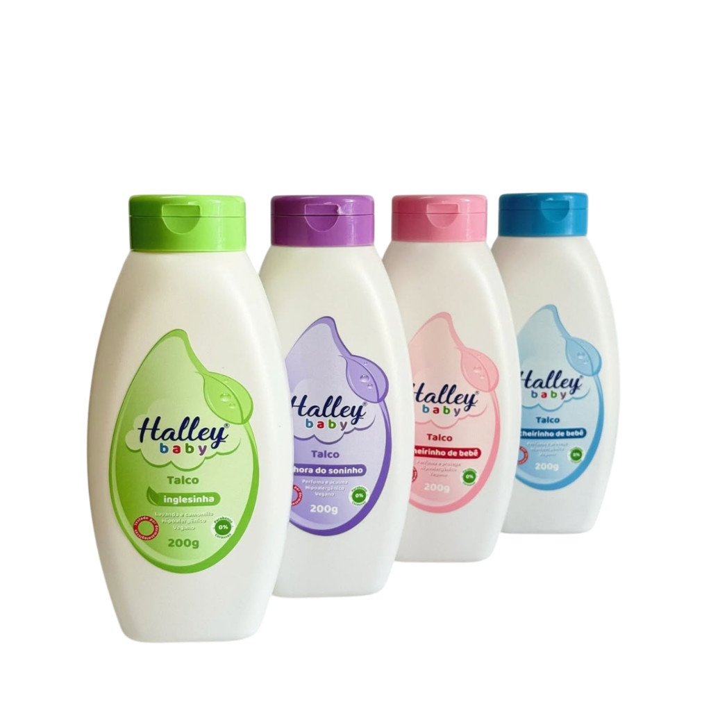 Talco Halley Baby Cheirinho de Bebê Azul 200g — imagem 2 de 2