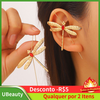 Brincos de libélula para mulheres, brincos de libélula vermelhos e verdes, brincos de animais para mulheres, acessórios 