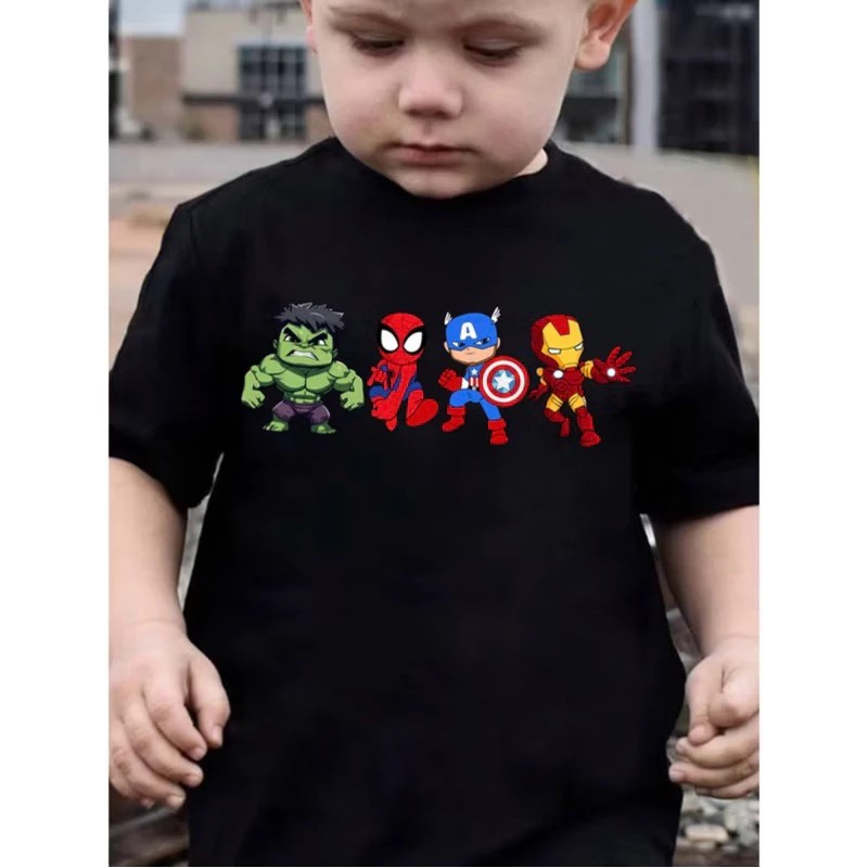 Camiseta Infantil Pequenos Heróis - Estampas Exclusivas para Crianças 100% Algodão Unissex Menino E Menina