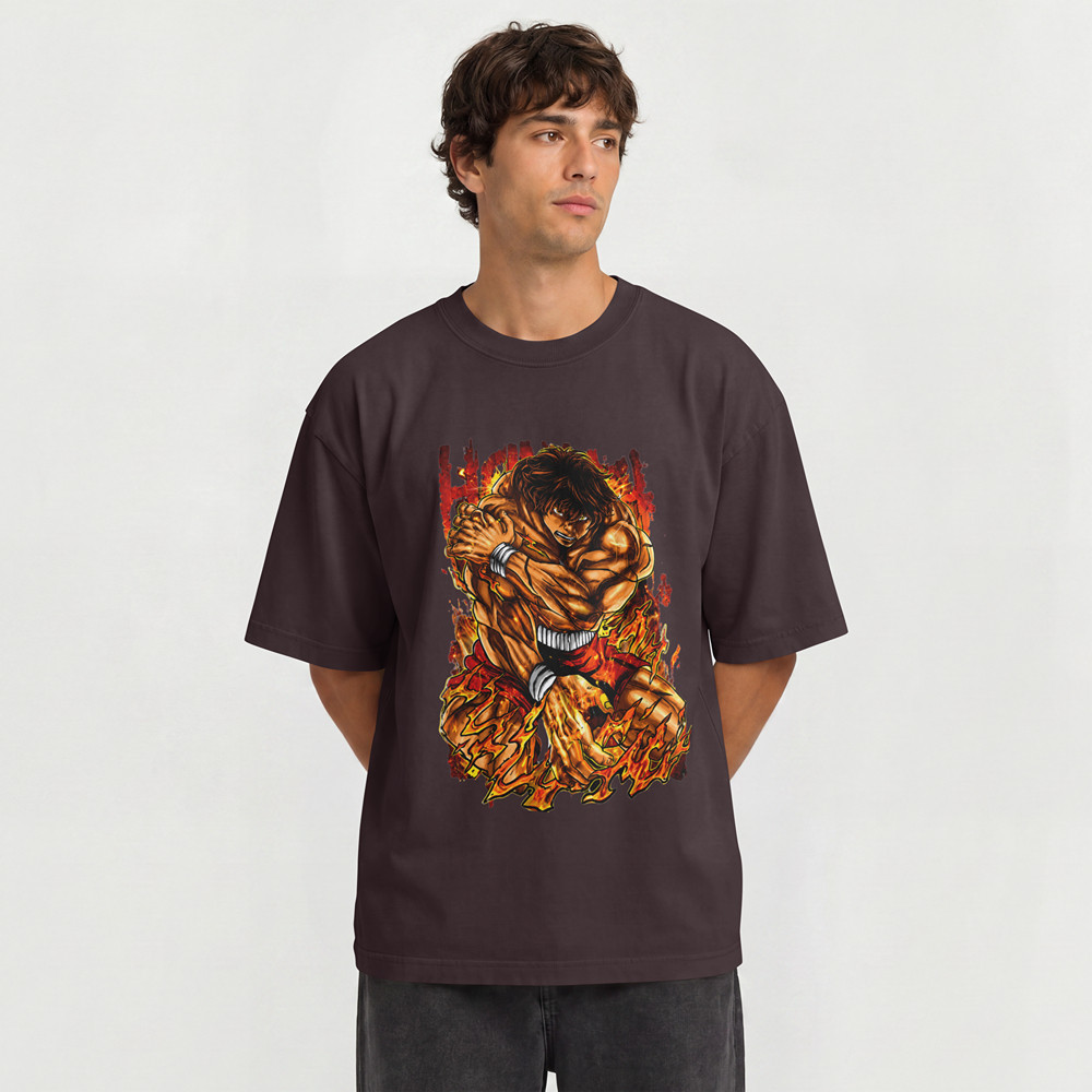 Camiseta Oversized Guerreiro Anime Masculina Unissex Streetwear Estampada Premium
