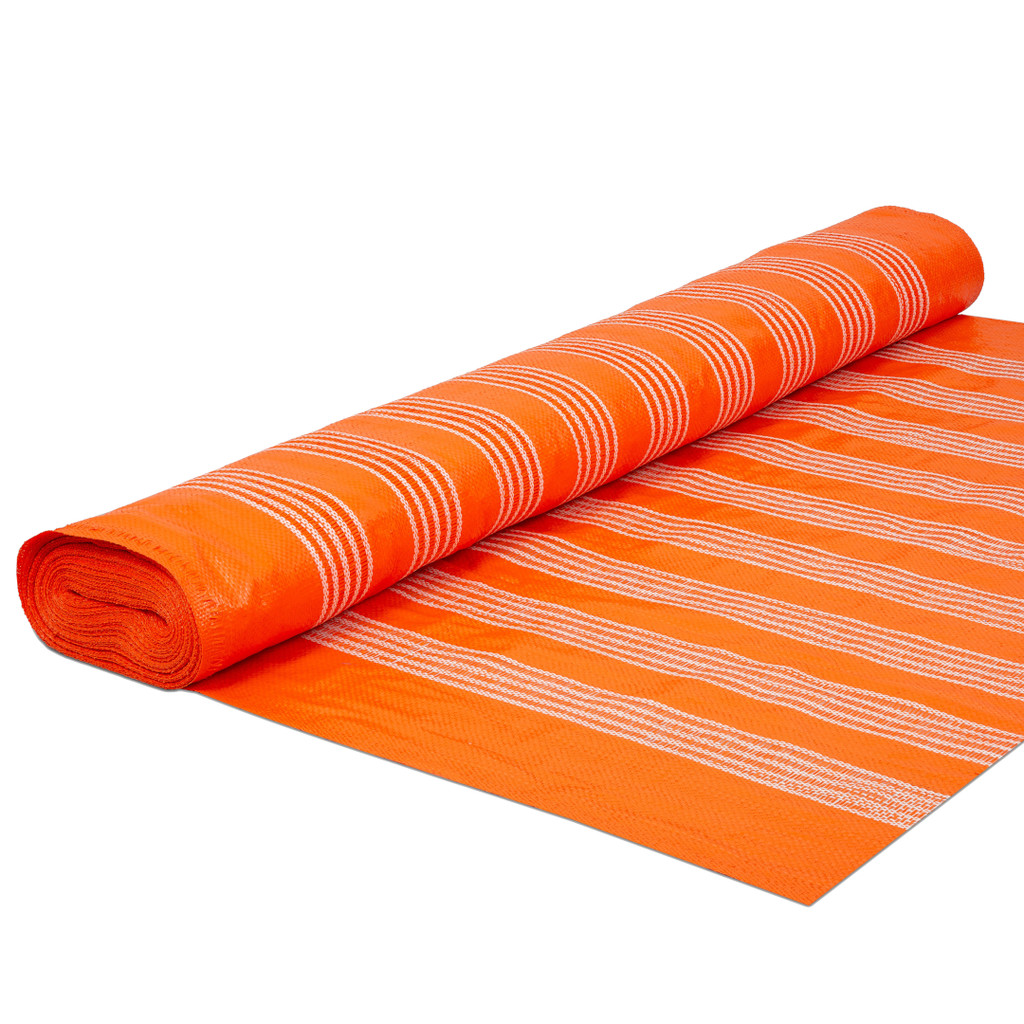 Tela Tapume Pesada Guarda Corpo Laranja 1,20m X 50,00m 58g Proteção UV Obra e Construção