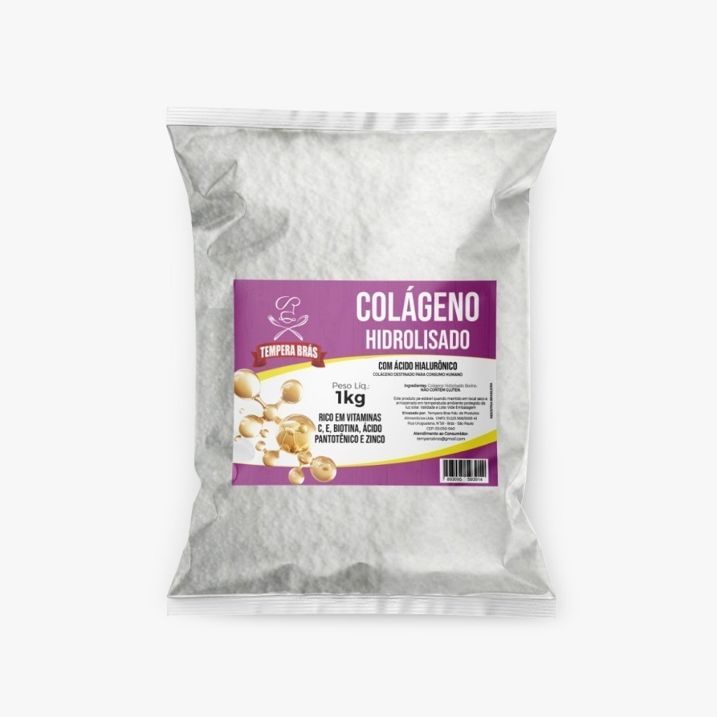 COLÁGENO HIDROLISADO 250g com ácido Hialurônico Linha Premium 250g  Colágeno Tipo 1