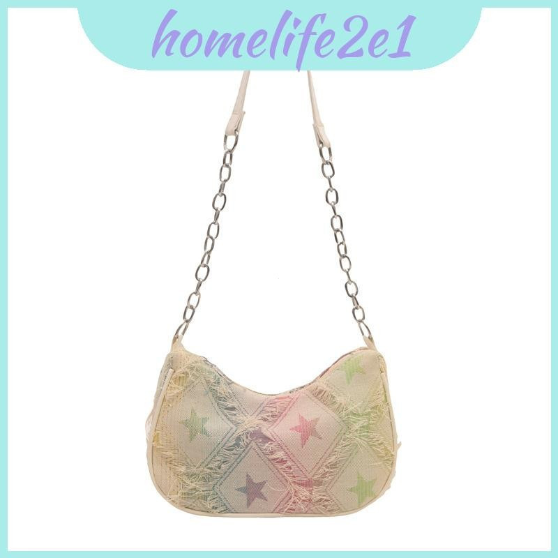 Bolsa de moda em formato de crescente para o dia a dia, elegante bolsa transversal de lona, bolsa feminina estilosa, ade